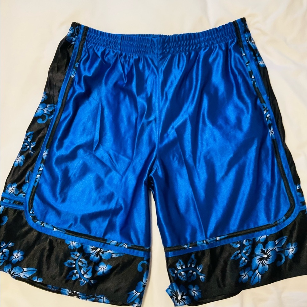 🔥🔥Youngs Lei Shorts Mens Small 2XL Blue Black Hawaiian Floral Y2K Basketball NWO
